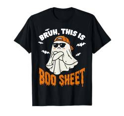 Bruh This Is Boo Sheet Cute Ghost Lustiges Halloween-Blatt für Herren T-Shirt von Bruh Ghost Halloween Trick Or Treat Candy Kids Tee