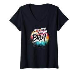 Damen Meme Lustiges Sprichwort Bruder grüßt Jungen Bruh It's My T-Shirt mit V-Ausschnitt von Bruh Gifts Kids Meme Gifts Funny Bruh Gamer Gift