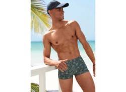 Boxer-Badehose BRUNO BANANI Gr. 4, N-Gr, blau (marine, oliv) Herren Badehosen im Animal-Design von Bruno Banani