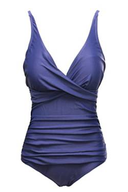 Bslingerie® Sexy Damen Retro Bademode Übergröße Halfter einteiliger Badeanzüge Monokini (S, Blau) von Bslingerie