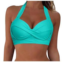 Bikini BH Damen Bademoden Bikinioberteil Große Brüste Push up Bikini Top Gepolstert Swimsuit Bra Sport Trocknend Padded Bikini Swim Oberteil Rückenfrei Bikinioberteil mit Polster ohne (Mintgrün, M) von Btruely