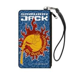 Buckle-Down Warner Bros. Animation Zip Around Wallet, Samurai Jack My Quest Continues Katana Pose Swirl Blues, Canvas, Blau, SMALL, Casual von Buckle-Down