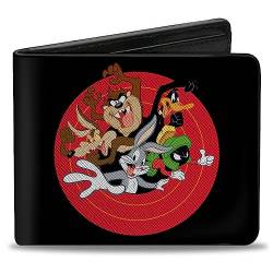 Looney Tunes Geldbörse, Bifold, Looney Tunes Charakter Bullseye Pose Schwarz, veganes Leder, Schwarz, 4.0" x 3.5", Casual von Buckle-Down