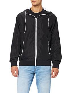 Build Your Brand Herren BY151-Recycled Windrunner Jacke, Black/White, 5XL von Build Your Brand