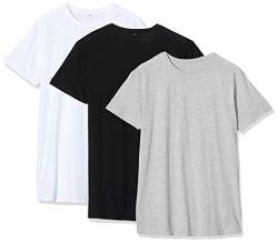 Build Your Brand Herren Shaped Long Tee 3-Pack T-Shirt, Mehrfarbig (Blk/H.Grey/Wht 02227), S von Build Your Brand