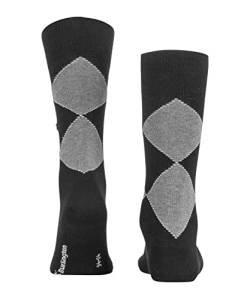 Burlington Herren Socken Kingston M SO Baumwolle gemustert 1 Paar, Schwarz (Black 3000), 40-46 von Burlington