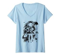 Damen Astronaut Metzger Metzgerei Fleischmetzger T-Shirt mit V-Ausschnitt von Butchery Butchers Butcher Gifts