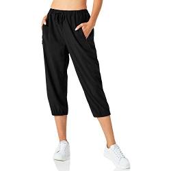 Butrends Damen Leichter Jogger Caprihose Casual Schnell trocknend Hose Workout 3/4 Workout Joggerhose Sonnenschutz UPF 50+ Wanderhose mit Tasche Schwarz, XL von Butrends