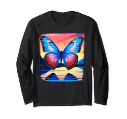 Schmetterling Bunte Blume Natur Langarmshirt von Butterflies Aesthetic Design Ideas