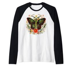 Schmetterling Bunte Blume Natur Raglan von Butterflies Aesthetic Design Ideas