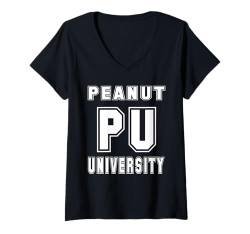 Damen Peanut University Funny Nut College T-Shirt mit V-Ausschnitt von Buy Cool Shirts