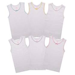 Buyless Fashion Mädchen Cami Unterhemden Baumwolle mit Saum (6er Pack) 3-4 von Buyless Fashion