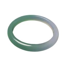 Armreif aus natürlicher Jade, für Damen, Glücksbringer, grünes und weißes Armband, Chalcedon-Schmuck, Einheitsgröße, Achat von Bwesfy