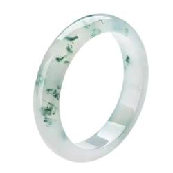 Jade-Armreif für Damen, natürliches echtes grünes, rundes Armband mit Schmuckschatulle, Einheitsgröße, Achat von Bwesfy