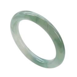 Natürlicher Jade-Armreif für Frauen, grünes rundes Jadeit-Armband, Glücksgeschenk, Einheitsgröße, Achat von Bwesfy