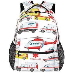 USA Patriotische Sterne, größerer Rucksack, Schule, Büchertasche für Kinder, Jungen, Mädchen, Reise, Laptop, Rucksack, Büchertasche, Wandern, Camping, Tagesrucksack, Krankenwagen, One size von Bxplaa