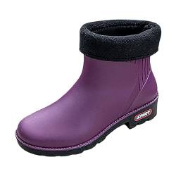 C'est TT Regenschuhe Damen Wasserdichte Rutschfest Robuste Wasserschuhe Regenstiefel Weitschaft Licht Outdoor Elegant Regenschuhe Gummistiefel Reisen Bequem Sommer stiefeletten Gartenschuhe von C'est TT