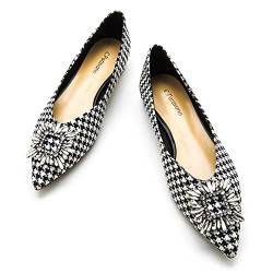 C.Paravano Damen Ballettschuhe | Diamant Flache Schuhe (38,Houndstooth) von C.Paravano