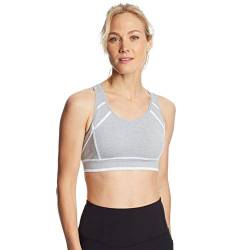 C9 Champion Damen Fashion Nahtlose Racerback Sport-BH, Grau/Weiß, Medium von C9 Champion