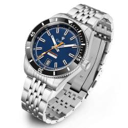 CADISEN Herren Automatik NH35A Mechanische Uhr Edelstahlband 100M Wasserdicht Casual Uhren für Männer, Blau von CADISEN