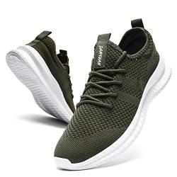 CAIQDM Schuhe Herren Laufschuhe Sneaker Outdoor Sportschuhe Turnschuhe Männer Joggingschuhe Atmungsaktiv Running Shoes Men Walking Schuhe Freizeitschuhe Fitness Schuhe Armeegrün 39 EU von CAIQDM