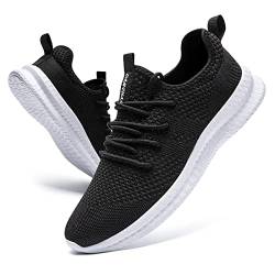 CAIQDM Schuhe Herren Laufschuhe Sneaker Outdoor Sportschuhe Turnschuhe Männer Joggingschuhe Atmungsaktiv Running Shoes Men Walking Schuhe Freizeitschuhe Fitness Schuhe Schwarz Weiß 40 EU von CAIQDM