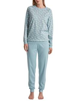 CALIDA Midnight Love Bündchen-Pyjama Damen, aus 100% Dicker Baumwolle von CALIDA