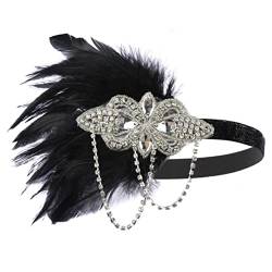 CALLARON 1920er Stirnband 1920er Abschlussball-kopfbedeckung 20er Kristall Kopfbedeckung Strass-tee-party-stirnband Perückenclips Haarperlen Fräulein Polyester Haarteil Strasssteine von CALLARON