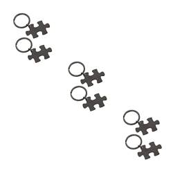 CALLARON 6 STK Paar Schlüsselanhänger Leere Rätsel Medaillon Schlüsselanhänger Schmucksets Schlüsselanhänger Für Personalisierter Schlüsselanhänger Puzzle Schlüsselringe Aus Edelstahl Mann von CALLARON