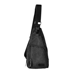 CALLARON Herrentasche Männer Sling Rucksack Umhängetasche Aus Segeltuch Für Herren Männer Sling Brusttasche Kleine Schwarze Umhängetasche Brusttasche Für Männer Multifunktion Mann von CALLARON