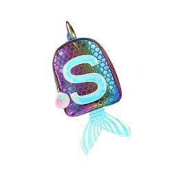 CALLARON Mermaid Tail Backpack 1Stk Rucksack Rucksäcke für Mädchen PU-Aufbewahrungstasche Meerjungfrau Tasche meerjungfrau Schultertasche beiläufig Fischschwanz Reisen Violett PU Backpack von CALLARON