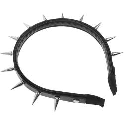 CALLARON Schwarzes Stirnband mit Stacheln, Festival-Stirnband, Gothic-Stil, Nieten, Stirnbänder, Gothic-Krone, Spike-Haarband, Kostüm, Party-Zubehör für Frauen und Mädchen von CALLARON