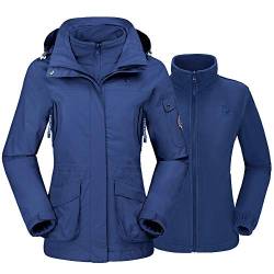 CAMEL CROWN Wasserdichte Skijacke für Damen, 3-in-1, Windbreaker, Wintermantel, Fleece-Innenseite für Regen, Schnee, Outdoor, Wandern - - Medium von CAMEL CROWN