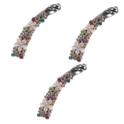 CANIGHT 3St Haarspange mit Strass Clip Styling Grün Haarspange für besondere Anlässe Strassstein Haarspange Bananen-Haarspangen für Frauen Bananenspangen für feines Haar Strasssteine Weiß von CANIGHT