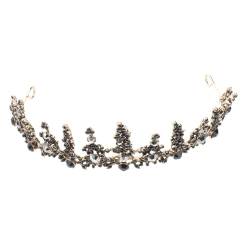 CANIGHT Brautkrone Schwarze Königinkronen Barocke Königinkrone Vintage Tiara Stirnband Schmuckkronen Aus Strass Rosa Krone Prinzessinnenkrone Für Mädchenparty Festzugskrone Legierung Black von CANIGHT