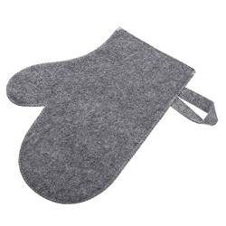 CANIGHT Saunahandschuhe aus Filz Peeling-Handschuhe Sauna-Handschuh Duschhandschuh Wäscher sauna handschuh tischläufer filz Saunahandschuh aus Filz Sauna-Hitzeschutzhandschuh gefühlt Grey von CANIGHT