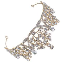 CANIGHT Tiara Hochzeitskrone für die Braut für Frauen zum Geburtstag wedding hair accessories brauthaatschmuck Kronen für Frauen Geburtstagskrone für Frauen Zinklegierung Golden von CANIGHT