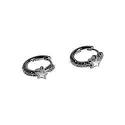 CANNXI Ohrstecker für Damen, Herren und Mädchen, bunte Stern-Creolen für Damen, Bohemian-Tropfölkreis-Ohrring, fünfzackiger Stern, Ohrschnalle, Piercing-Schmuck, Kupfer von CANNXI