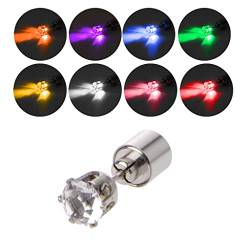 CANNXI Ohrstecker für Damen Herren Mädchen, Stilvolle Krone Glow Ohrstecker Auffälliger Ohrstecker Blinkender Ohrring Wilde Geschenke für Männer Frauen Party Street Dancer, Edelstahl von CANNXI