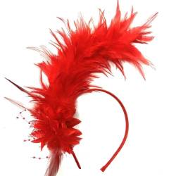 CANNXI Stirnbänder für Damen, Feder-Stirnband, Fascinator, Cosplay, Haarreif, 1920er-Jahre-Stil, Kopfschmuck, Vintage-Feder, Haarschmuck für Damen von CANNXI