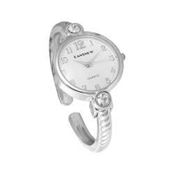 CANSNOW Spangenuhr Damen – Stilvolle Damenuhr Silber | Damen Uhren | Damenuhren | Armbanduhren für Damen | Uhr Damen Silber | Armbanduhr Damen Silber | Silber Uhr | Uhr Silber Damen (Silber-Weiß) von CANSNOW