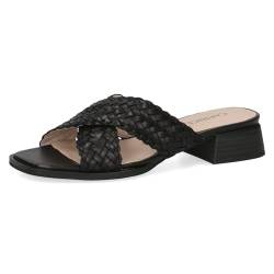 CAPRICE Damen Pantoletten aus Leder mit Blockabsatz, Schwarz (Black Nappa), 37 EU von CAPRICE