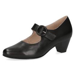 CAPRICE Damen Pumps mit Riemen aus Leder mit Blockabsatz, Schwarz (Black Nappa), 39 EU von CAPRICE