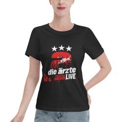 Deutsche Rockband Arzte T-Shirt für Damen, Weiches Rundhals-Kurzarm-TShirt, Lässig Hip-Hop-Grafik-T-Shirts für Teenager M von CARGUS