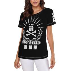 Deutsche Rockband Arzte T-Shirt für Damen, modisches Rundhals-Kurzarm-T-Shirt, Paar-Shirt, Hip-Hop-T-Shirt für Teenager, XXL von CARGUS