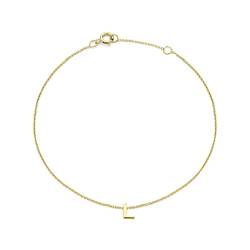 CARISSIMA Gold Damen-Armband Petite Buchstabe 'L' 9kt verstellbar 15-18cm von CARISSIMA