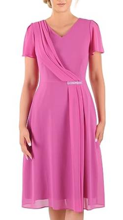 CARLA MORENO Damen Malwina Kleid Hochzeitsfeier elegant Abendkleid festlich für Hochzeit übergröße Kleider lang midikleid Party cocktailkleid Kurzarm Ärmel Große Größen von CARLA MORENO