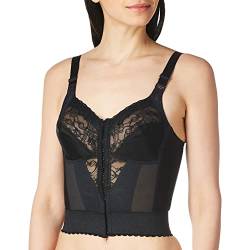 CARNIVAL Damen Frontverschluss Longline Spitze Soft Cup Bügelloser BH, schwarz, 95B von CARNIVAL