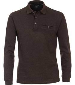 CASAMODA Polo-Shirt Langarm gestreift Braun XL von CASAMODA