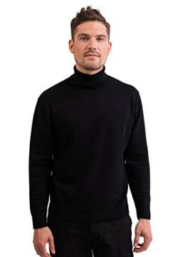 CASH-MERE.CH 100% Kaschmir Herren Pullover | Sweater Rollkragen 2-fädig (Schwarz, XXL) von CASH-MERE.CH